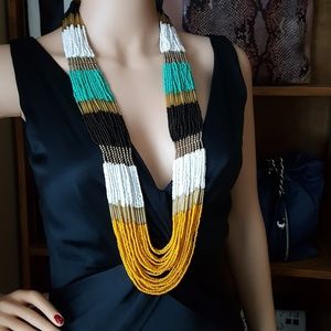 Vintage 1970's ALDO Glass Seed Beaded Neck…